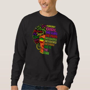 Womens February Girl She Slays & Prays Birthday Gi Sweatshirt