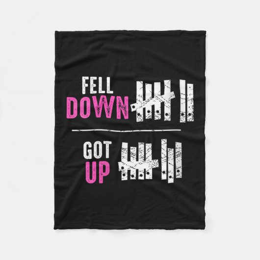 Womens Fell Down Got Up Motivational Funny Sitive  Fleecedecke (Vorderseite)