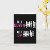 Womens Fell Down Got Up Motivational Funny Sitive  Karte (Gelbe Blume)