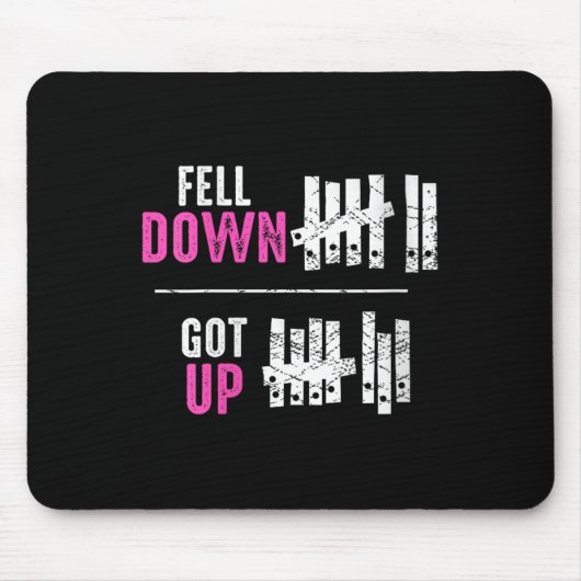 Womens Fell Down Got Up Motivational Funny Sitive  Mousepad (Vorne)