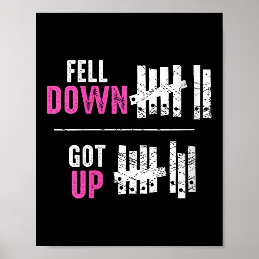 Womens Fell Down Got Up Motivational Funny Sitive  Poster (Vorne)
