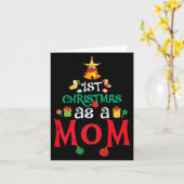 Womens First Christmas As A Mom Funny Xmas New Mom Karte (Gelbe Blume)