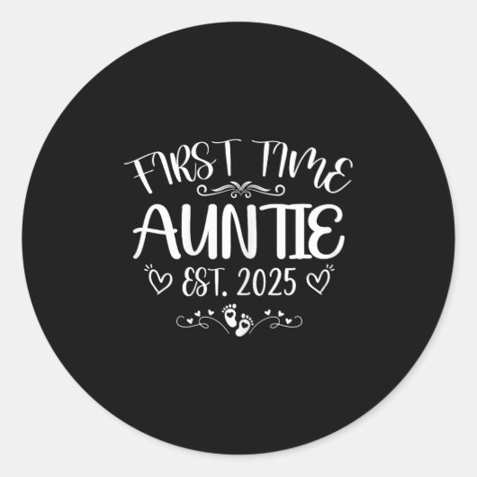 Womens First Time Auntie Est 2025 Soon To Be Mom M Runder Aufkleber (Vorderseite)