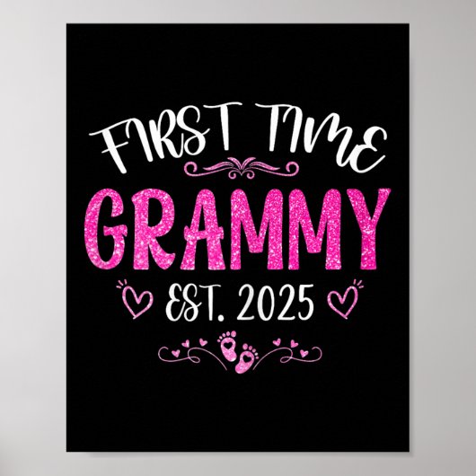 Womens First Time Grammy Est 2025 Soon To Be Mom M Poster (Vorne)