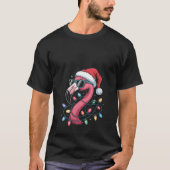 Womens Flamingo Christmas in July Lights Santa Hat T-Shirt (Vorderseite)