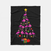 Womens Flamingo Christmas Tree Pajamas Santa Hat F Fleecedecke (Vorderseite)
