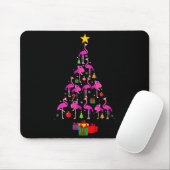 Womens Flamingo Christmas Tree Pajamas Santa Hat F Mousepad (Mit Mouse)