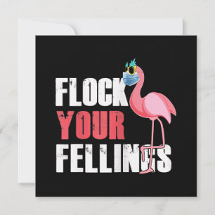 Womens Flock Ihre Gefühle Lustiger Flamingo Einladung