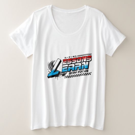 WOMEN'S FOCUS LESSONS LEARN PLUS SIZE TEE (Design vorne)