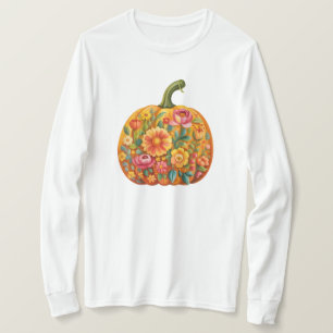 Women's Folk Art Pumpkin T - Shirt - Symmetrie