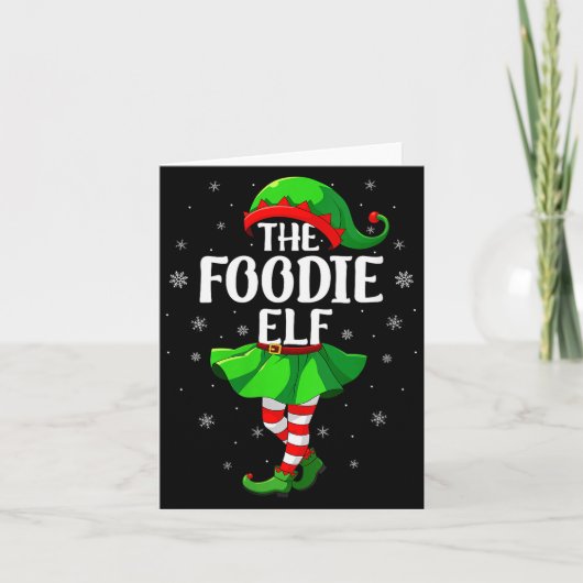 Womens Foodie Elf Christmas Girls Women Elf Squad Karte (Vorderseite)