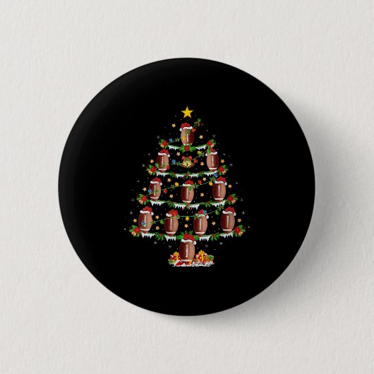 Womens Football Christmas Tree Lights Srts Player  Button (Vorderseite)