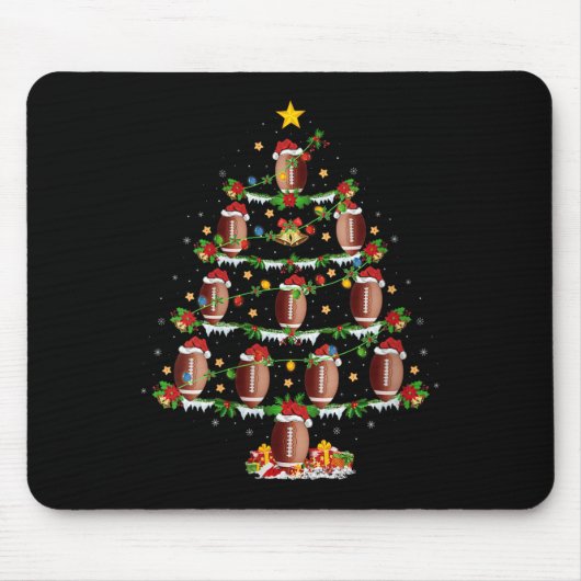 Womens Football Christmas Tree Lights Srts Player Mousepad (Vorne)
