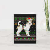Womens Fox Terrier Dog Ugly Christmas Sweaters Hol Karte (Vorderseite)
