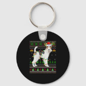 Womens Fox Terrier Dog Ugly Christmas Sweaters Hol Schlüsselanhänger (Vorderseite)