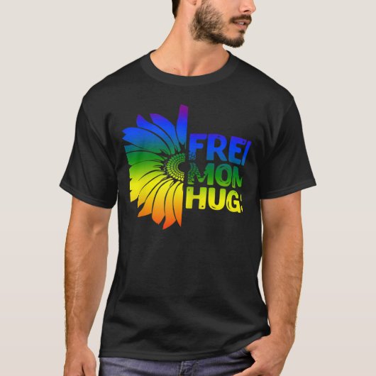 Womens Free Mom Hugs LGBT Sunflower Gay Lesbian Mo T-Shirt (Vorderseite)