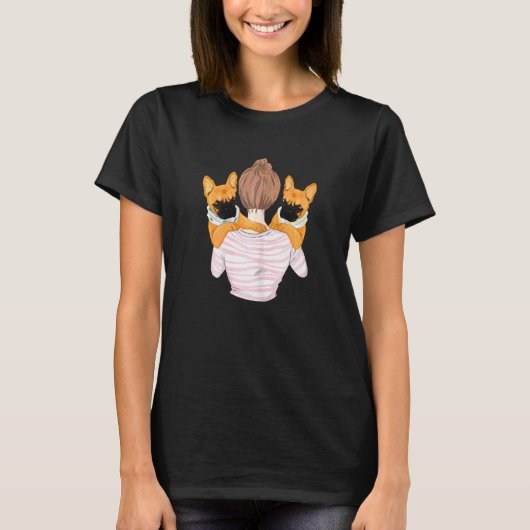 Womens French Bulldog Mama Frenchie T-Shirt (Vorderseite)