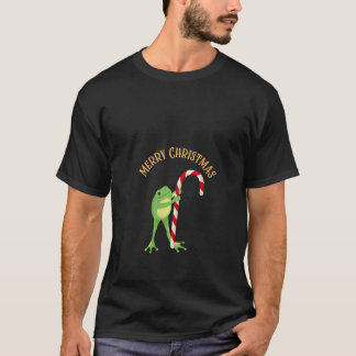 Womens Frog Holding Candy Cane Funny Frog Lover Ch T-Shirt