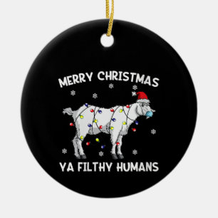 Womens Frohe Weihnachtsziege Gesicht Maske Ziege S Keramik Ornament
