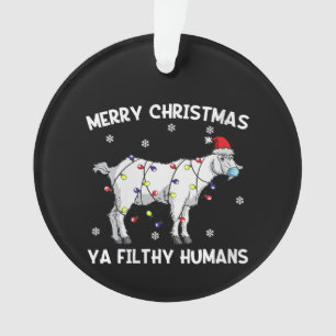 Womens Frohe Weihnachtsziege Gesicht Maske Ziege S Ornament