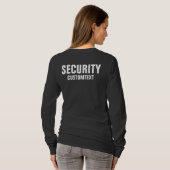 Womens Front & Back Double Sided Security Black T-Shirt (Schwarz voll)