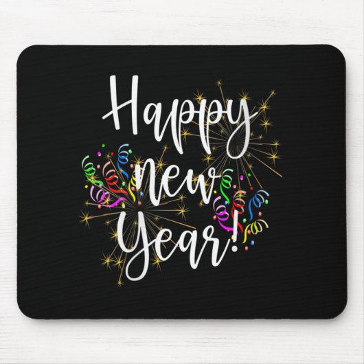 Womens Fun Happy New Year Day Eve Party Fireworks Mousepad (Vorne)