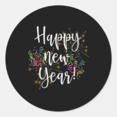 Womens Fun Happy New Year Day Eve Party Fireworks Runder Aufkleber (Vorderseite)