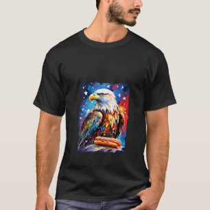 Womens Fun und Patriotic 4. Juli Hotdog und Ea T-Shirt