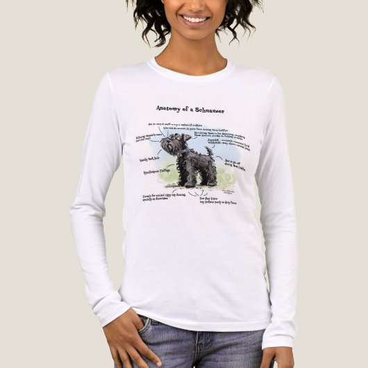 Women's Funny Anatomy of a Black Schnauzer T-Shirt Tri-Blend Shirt (Vorderseite)