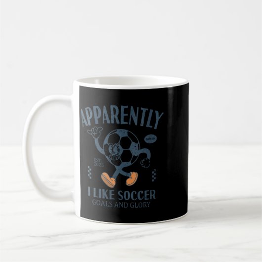 Womens Funny Apparently, I Like Soccer V-neck  Kaffeetasse (Links)
