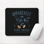 Womens Funny Apparently, I Like Soccer V-neck Mousepad (Mit Mouse)