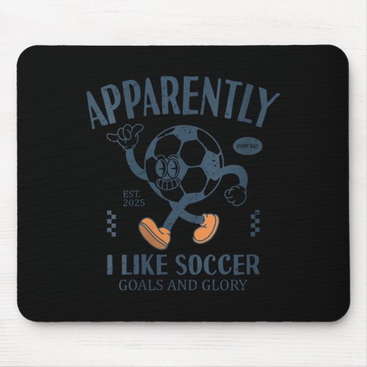 Womens Funny Apparently, I Like Soccer V-neck Mousepad (Vorne)
