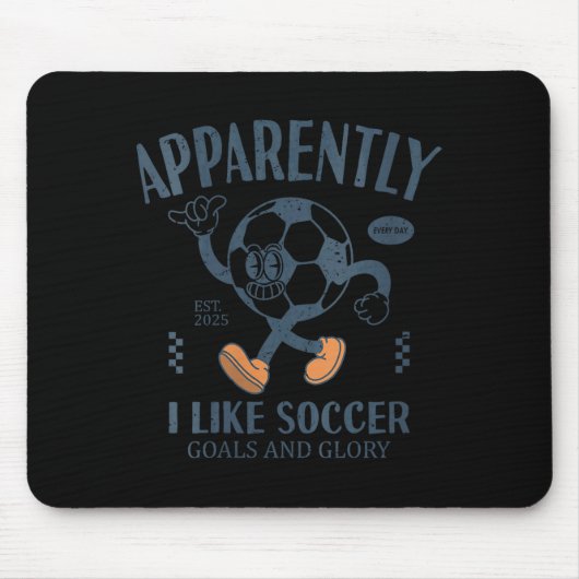 Womens Funny Apparently, I Like Soccer V-neck Mousepad (Vorne)