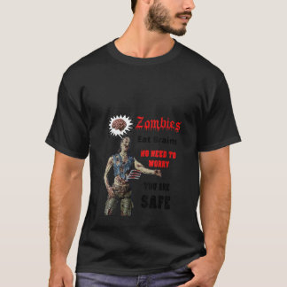 Womens Funny Beängstigend Zombies essen Gehirne Ha T-Shirt