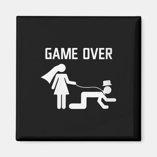 Womens Funny Bride Groom Wedding Bachelor Bachelor Magnet (Vorne)