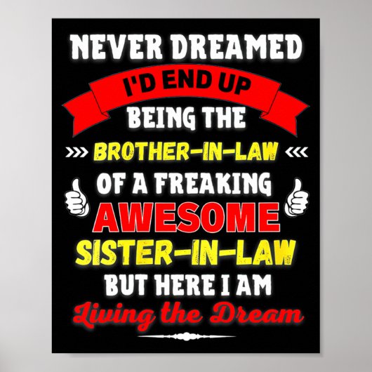 Womens Funny Brother In Law Gift From Awesome Sist Poster (Vorne)