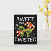 Womens Funny Candy Cane Sweet But Twisted Christma Karte (Gelbe Blume)