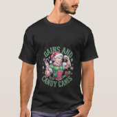 Womens Funny Christmas Elf Gym Workout Gains and C T-Shirt (Vorderseite)