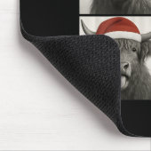 Womens Funny Christmas Highland Cow Santa Photo Bo Mousepad (Ecke)