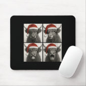 Womens Funny Christmas Highland Cow Santa Photo Bo Mousepad (Mit Mouse)