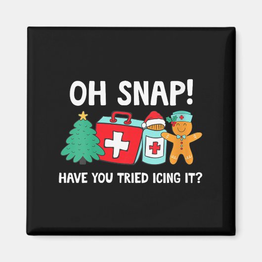Womens Funny Christmas Nurse Have You Tried Icing Magnet (Vorne)