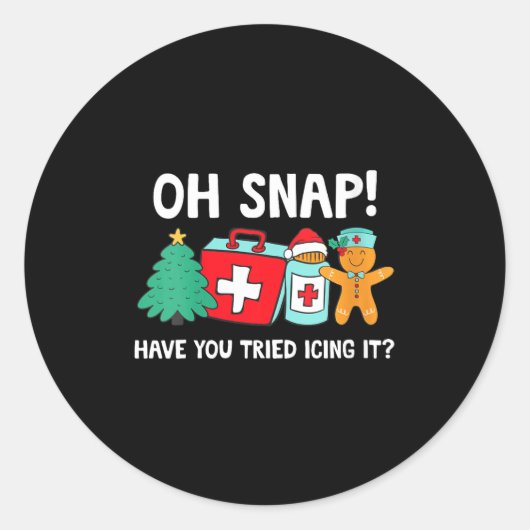 Womens Funny Christmas Nurse Have You Tried Icing  Runder Aufkleber (Vorderseite)