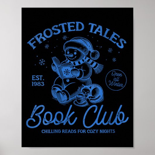 Womens Funny Christmas Snowman Frosted Tales Book  Poster (Vorne)