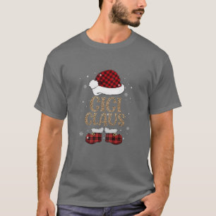 Womens Funny Cici Claus Weihnachtsmannmütze Leopar T-Shirt
