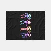 Womens Funny Dancing Skeletons Ghost Glow In The H Fleecedecke (Vorderseite (Horizontal))