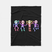 Womens Funny Dancing Skeletons Ghost Glow In The H Fleecedecke (Vorderseite)