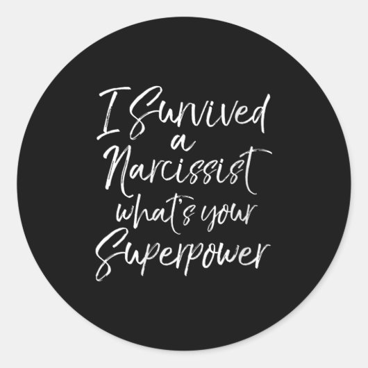 Womens Funny Divorce I Survived A Narcissist What' Runder Aufkleber (Vorderseite)