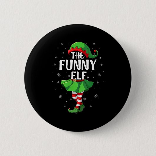 Womens Funny Elf Christmas Girls Women Elf Squad X Button (Vorderseite)