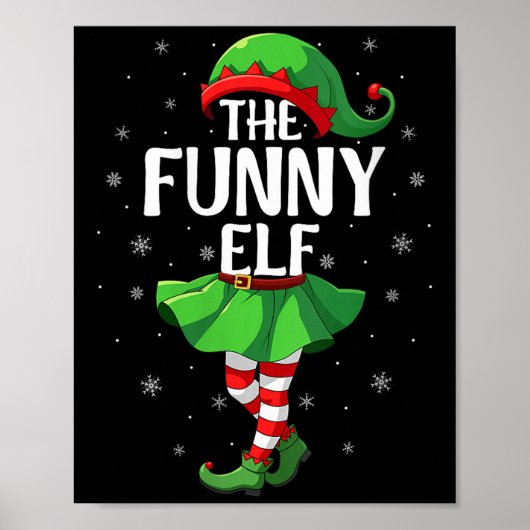 Womens Funny Elf Christmas Girls Women Elf Squad X Poster (Vorne)