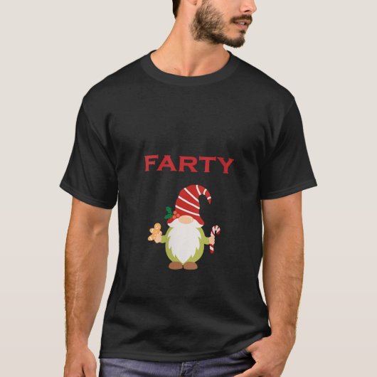 Womens Funny Fancy Dress Party Farty Gnome V Neck T-Shirt (Vorderseite)